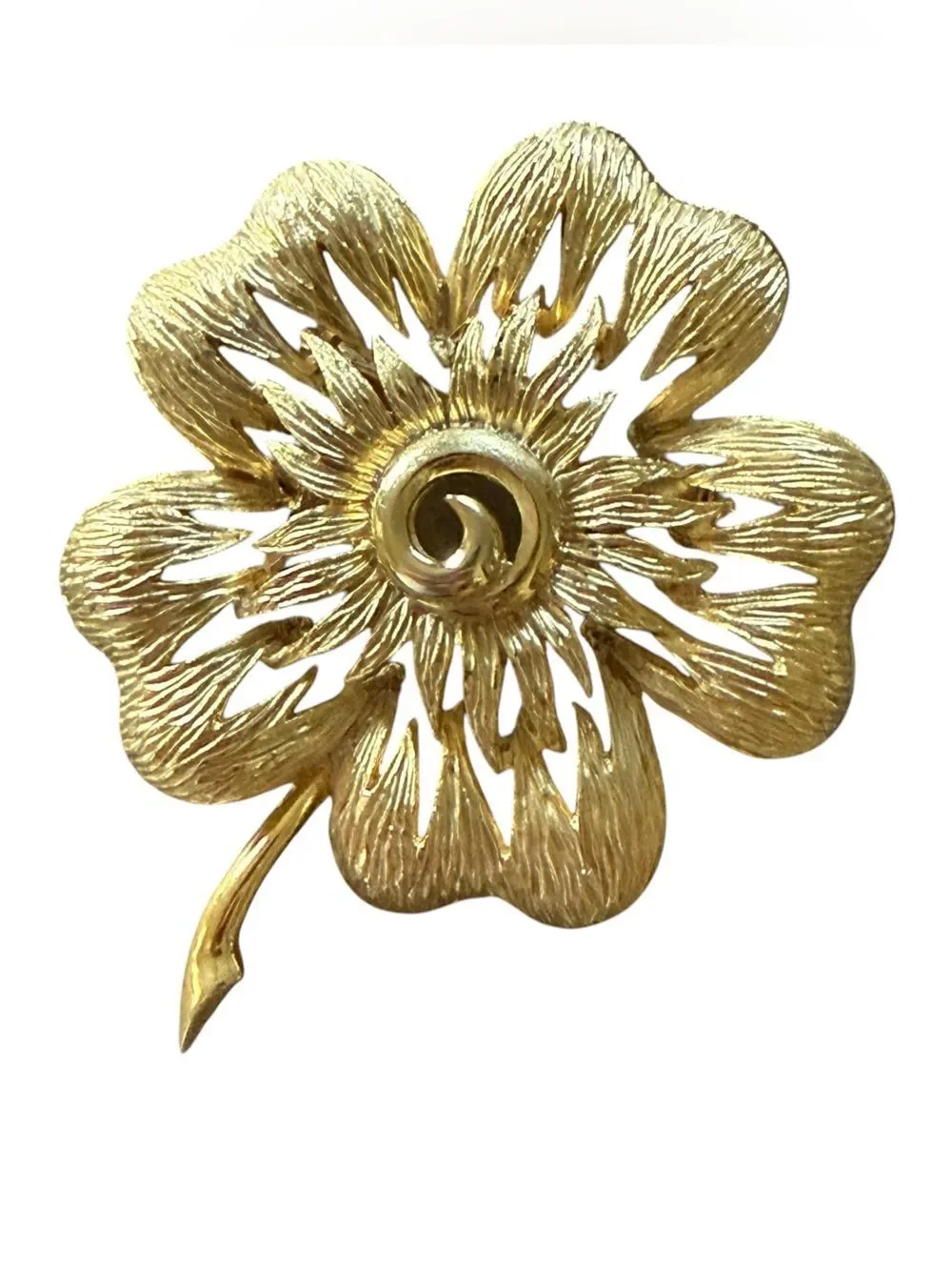 Vintage 1960’s Gold Tone Chunky Brooch Pin